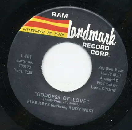 The Five Keys Featuring Rudy West - Stop What Your Doing To Me / Goddess Of Love