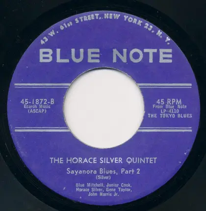 The Horace Silver Quintet - Sayanora Blues