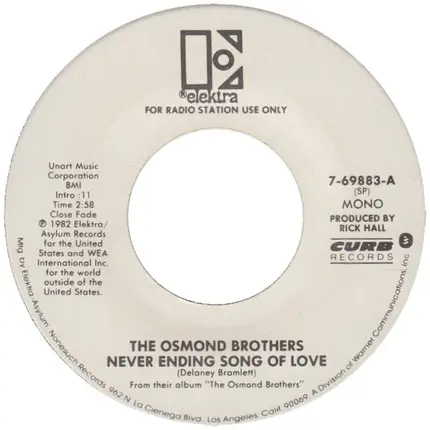 The Osmonds - Never Ending Song Of Love