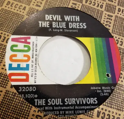 The Soul Survivors - Shakin' With Linda / Devil With The Blue Dress