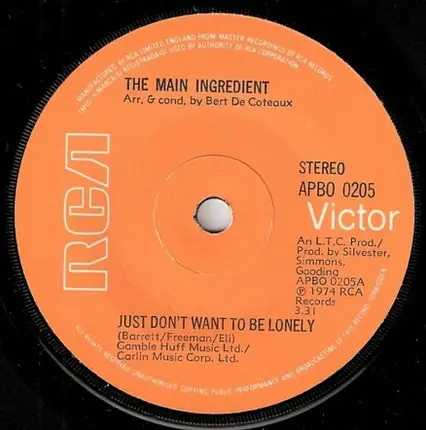 The Main Ingredient - Just Dont Want To Be Lonely