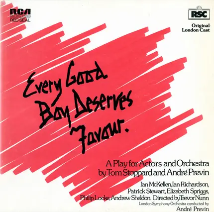 Tom Stoppard and André Previn , The London Symphony Orchestra - Every Good Boy Deserves Favour 'A Play For Actors And Orchestra'