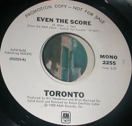 Toronto - Even The Score