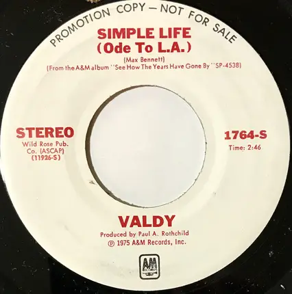 Valdy - Simple Life (Ode To L.A.) / Landscapes