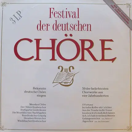 Der Kölner Rundfunkchor / Tölzer Knabenchor / Die Gilde Sänger a.o. - Festival der deutschen Chöre