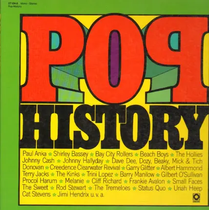 Paul Anka, Shirley Bassey, Beach Boys,.. - Pop History