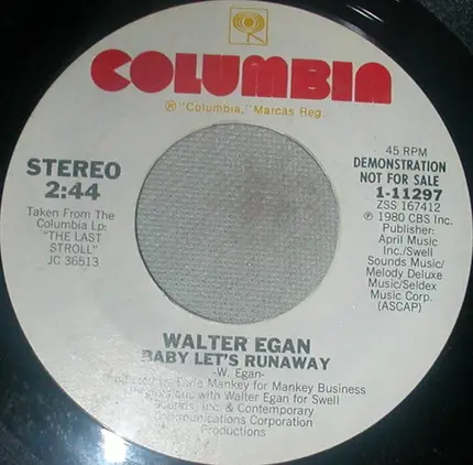 Walter Egan - Baby Let's Run Away