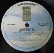 LP - Warren Zevon - Stand In The Fire - Specialty press