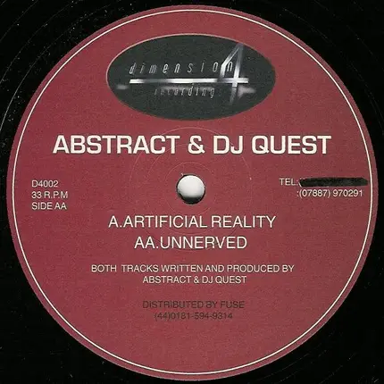 Abstract & DJ Quest - Artificial Reality / Unnerved