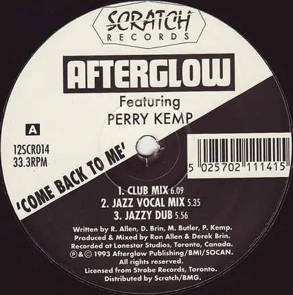 Afterglow Featuring Perry Kemp - Come Back To Me