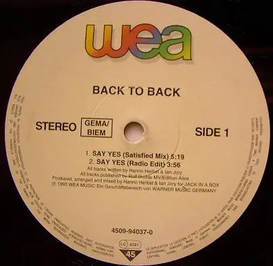 Back To Back - Say Yes