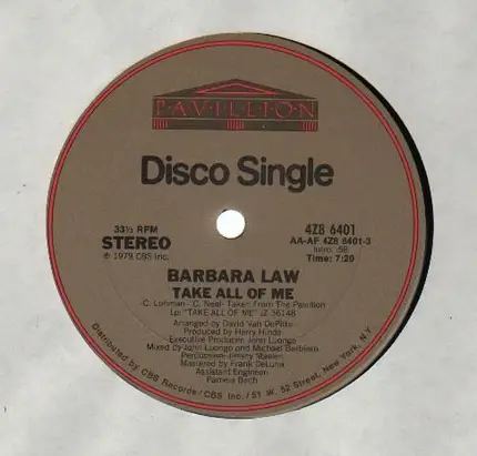 Barbara Law - Take All Of Me / Can You Read My Mind