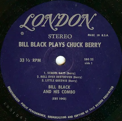 Bill Black And His Combo - Bill Black Plays Chuck Berry