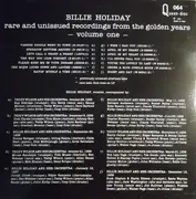 LP - Billie Holiday - Rare And Unissued Recordings From The Golden Years - Volume One