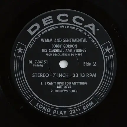 Bobby Gordon - Warm And Sentimental