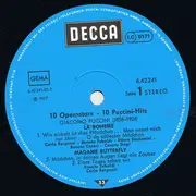 LP - Carlo Bergonzi , Renata Tebaldi , Ettore Bastianini , Renato Cesari , Franco Corelli , Birgit Nilss - 10 Opern-Stars - 10 Puccini-Hits