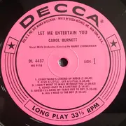 LP - Carol Burnett - Let Me Entertain You: Carol Burnett Sings - Mono