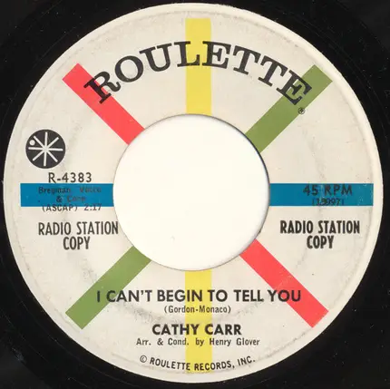 Cathy Carr - You're Breaking My Heart / I Can't Begin To Tell You