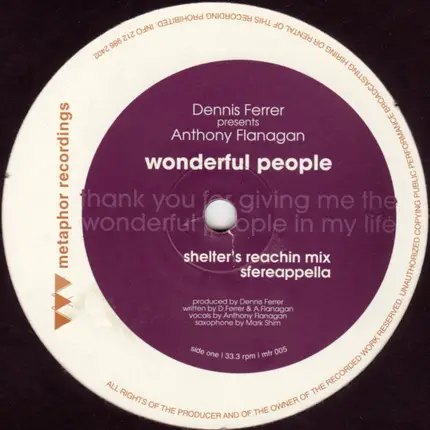 Dennis Ferrer Presents Anthony Flanagan - Wonderful People