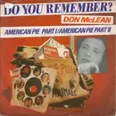 7inch Vinyl Single - Don McLean - American Pie - Part I / American Pie - Part II