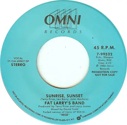 Fat Larry's Band - Sunrise, Sunset