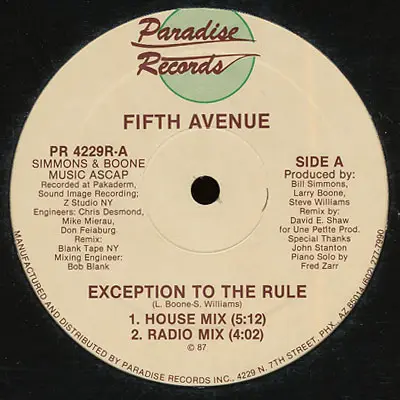 Fifth Avenue - Exception To The Rule