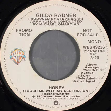 Gilda Radner - Honey (Touch Me With My Clothes On)