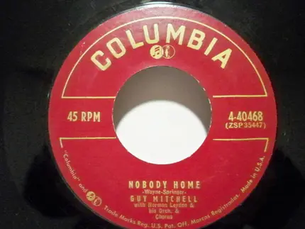 Guy Mitchell - Zoo Baby / Nobody Home