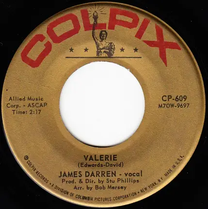 James Darren - Goodbye Cruel World / Valerie