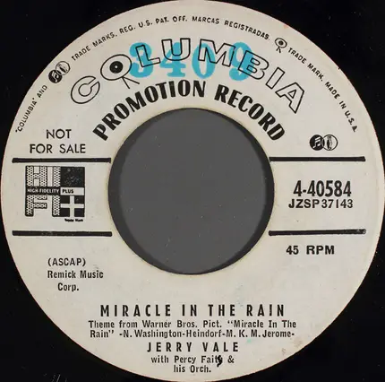 Jerry Vale - Adelaide / Miracle In The Rain