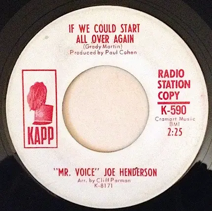 Joe Henderson - You Take One Step (I'll Take Two) / If We Could Start All Over Again