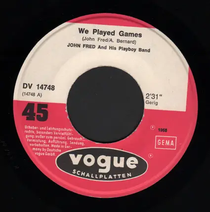 John Fred & His Playboy Band - We Played Games / Lonely Are The Lonely