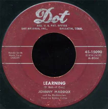 Johnny Maddox And The Rhythmasters - Eight Beat Boogie / Learning