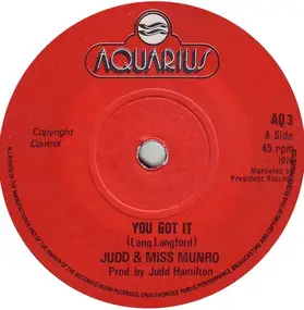 Judd Hamilton - You Got It / Where Does Love Begin