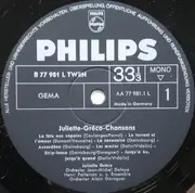 LP - Juliette Greco - Chansons - Mono