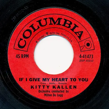 Kitty Kallen - The Door That Won't Open / If I Give My Heart To You