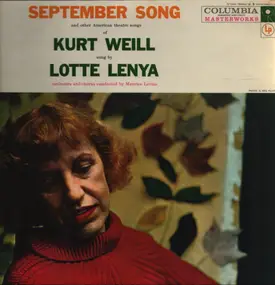 Lotte Lenya - September Song And Other American Theatre Songs Of Kurt Weill
