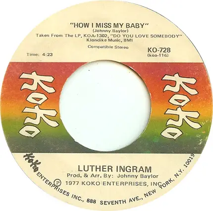 Luther Ingram - Do You Love Somebody / How I Miss My Baby