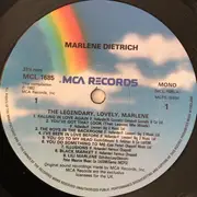 LP - Marlene Dietrich - The Legendary, Lovely Marlene - MONO