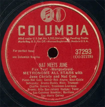 Metronome All Stars With Frank Sinatra / Metronome All Stars With June Christy And Nat King Cole - Sweet Lorraine / Nat Meets June