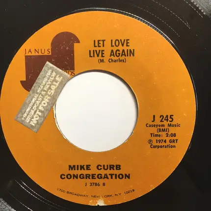 Mike Curb Congregation - God Bless America / Let Love Live Again