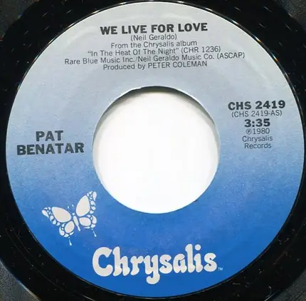 Pat Benatar - We Live For Love