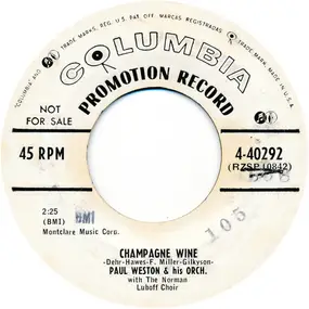 Paul Weston & His Orchestra - Champagne Wine / Bimbo