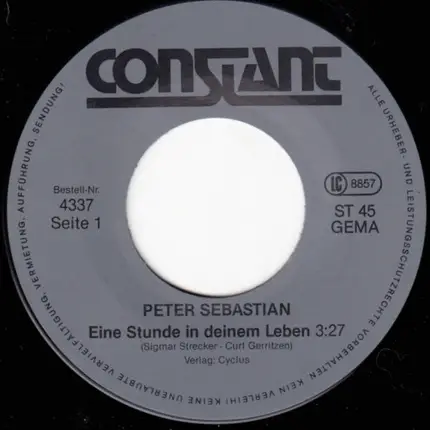 Peter Sebastian - Eine Stunde In Deinem Leben