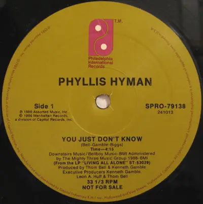 Phyllis Hyman - You Just Don't Know / Slow Dancin'