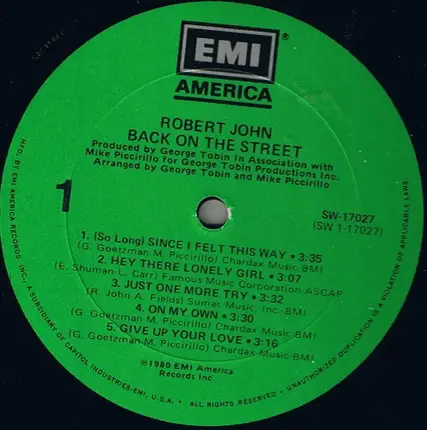 Robert John - Back on the Street