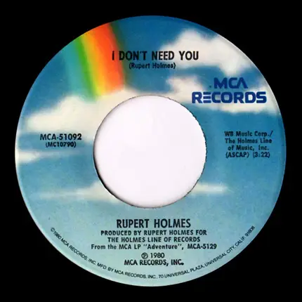 Rupert Holmes - I Don't Need You