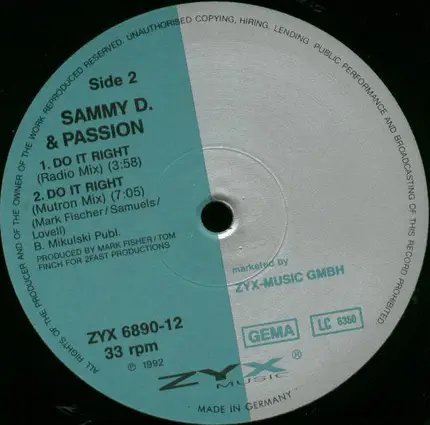 Sammy D. & Passion - Do It Right