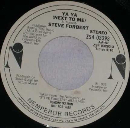 Steve Forbert - Ya Ya (Next To Me)